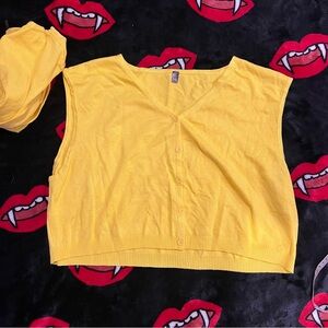 Dolls Kill x Trickz n Treats Yellow cardigan vest